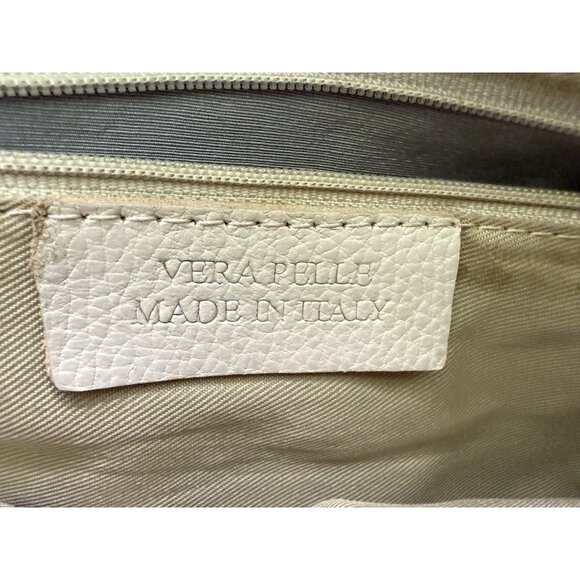 Vera Pelle Large Tote Leather and Suede‎ Crocodile Embossed Bag Purse Tan GUC - Picture 15 of 16